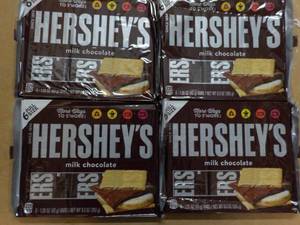 lot 157 image: 4 ct 6 bars each Hersheys Chocolat...