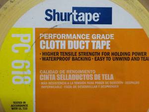 lot 186 image: Shurtape 4 rolls Cloth Duct Tape 1....