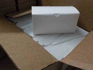 lot 239 image: 250 White Boxes 9 x 4 x 4...