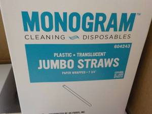 lot 240 image: 5000 Plastic Translucent Jumbo Stra...