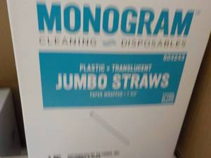 lot 242 image: 5000 Plastic Translucent Jumbo Stra...