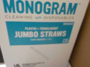 lot 243 image: 5000 Plastic Translucent Jumbo Stra...