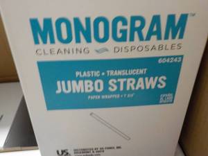 lot 244 image: 5000 Plastic Translucent Jumbo Stra...