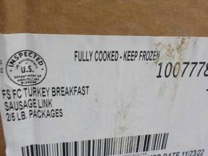 lot 311 image: 10 lbs. Frozen Turkey Breakfast Sau...