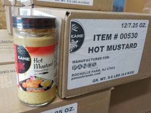 lot 411 image: 12 KAME Hot Mustard - 7.25 oz jars...