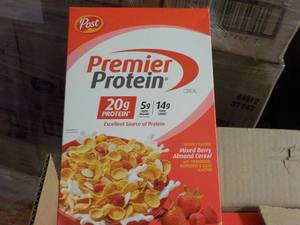 lot 475 image: 8 Post Premier Protein 9 oz Cereal...