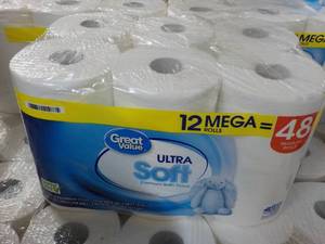 lot 494 image: 12 Mega Rolls Great Value Toilet Pa...