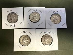 5 1950s Washington Quarters