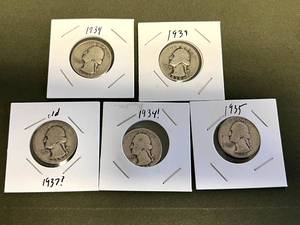 5 1930s Washington Quarters