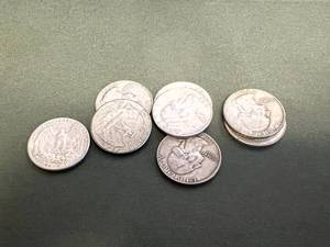 8 1960s Silver Washington Quarters