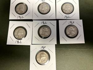7 Silver Washington Quarters