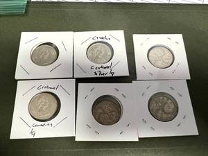 6 Canadian Silver Quarters
