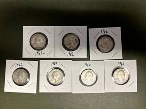 7 Silver Washington Quarters