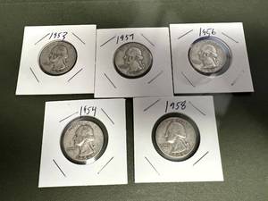 5 1950s Washington Quarters