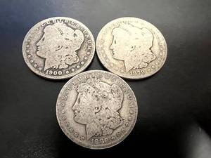 1879, 1880 & 1900 Morgan Dollars