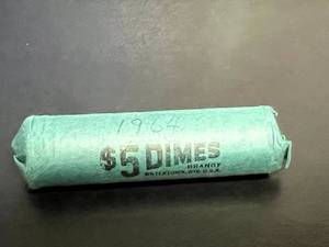 Full Roll (50) 1964 Roosevelt Dimes