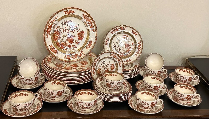 Set of Spode India Tree China Dishes, Good Things in Golden Valley Moving  Auction
