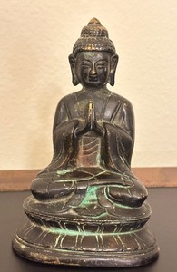 lot 30 image: Metal Chinese Buddha Temple Figurine