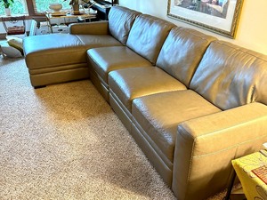 lot 1 image: Gray Leather Sectional