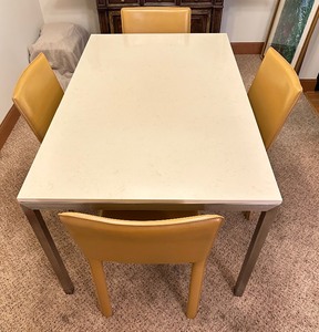 lot 2 image: Room and Board Portica Dining Table and Madrid Side Chairs