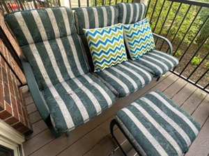 lot 33 image: Gliding Patio Bench with Ottoman