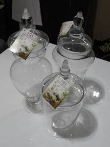 Set of 3 Heritage Home Decorative Glass Jars with Lids