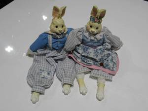 Vintage Rabbit Couple, Shelf Sitters