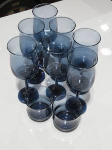 Gorgeous Blue Wine and Juice Glasses