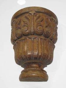Hand Carved Wooden Wall Sconce