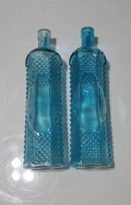 Set of 2 Ashland Signature Accent Blue Glass Bottles