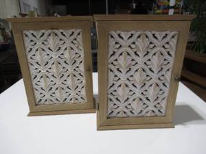 Set of Two Decorative Cabinets with Hooks