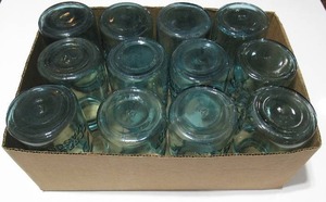 12 Ball Mason Jars (Blue Glass)