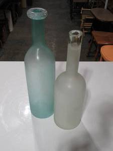 Pair of Etched Glass Vases