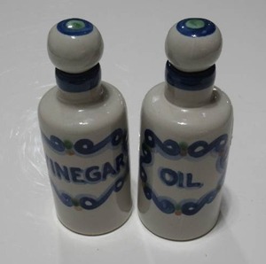 MA. Hadley Hand-Painted Oil & Vinegar Bottles