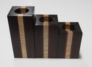 Set of 3 RK Design Wooden Candle Holders