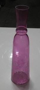 Pink Crackled Glass Vase