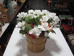 Basket Full of Artificial Flowers