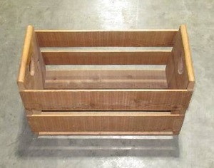 Wooden Crate w Heart Cut-Outs on Ends