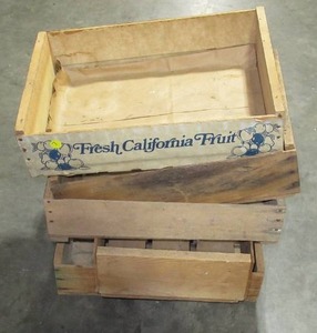 Lot of Five Wooden Crates