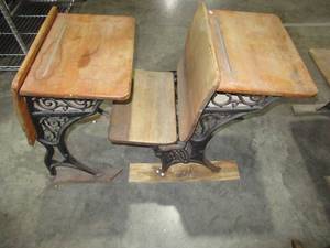 Antique Schoolhouse Desk Set