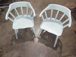 Pair of Childrens Chic Blue Chairs