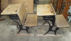 Pair of Antique Schoolhouse Desks