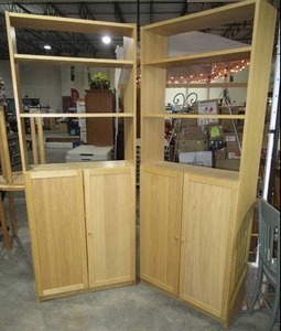 Two Shelves with Cabinets On Bottom