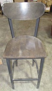 Tall Metal Frame & Wooden Stool
