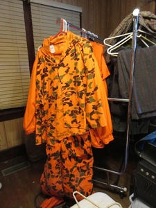 lot 202 image: BLAZE ORANGE CAMOFLAUGE CLOTHING