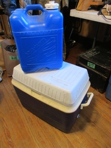 lot 219 image: CHEST COOLER AND WATER JUG