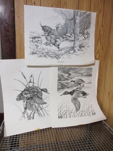 lot 165 image: WILDLIFE PEN & INK SIGNED AND NUMBERED ART
