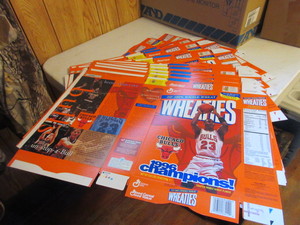 lot 167 image: WHEATIES CEREAL BOX FLATS 1996 CHAMPION CHICAGO BULLS