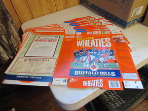 lot 169 image: WHEATIES BOX FLATS 1993 EDITION BUFFALO BILLS 3 TIMES AFC CHAMPS
