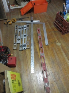 lot 249 image: LEVELS, T SQUARES, TAPE MEASURE